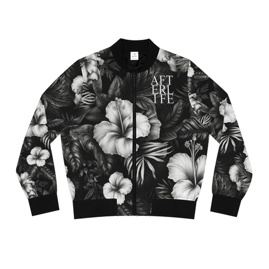 Hawaiian Black Women's Bomber Jacket AFTERLIFE