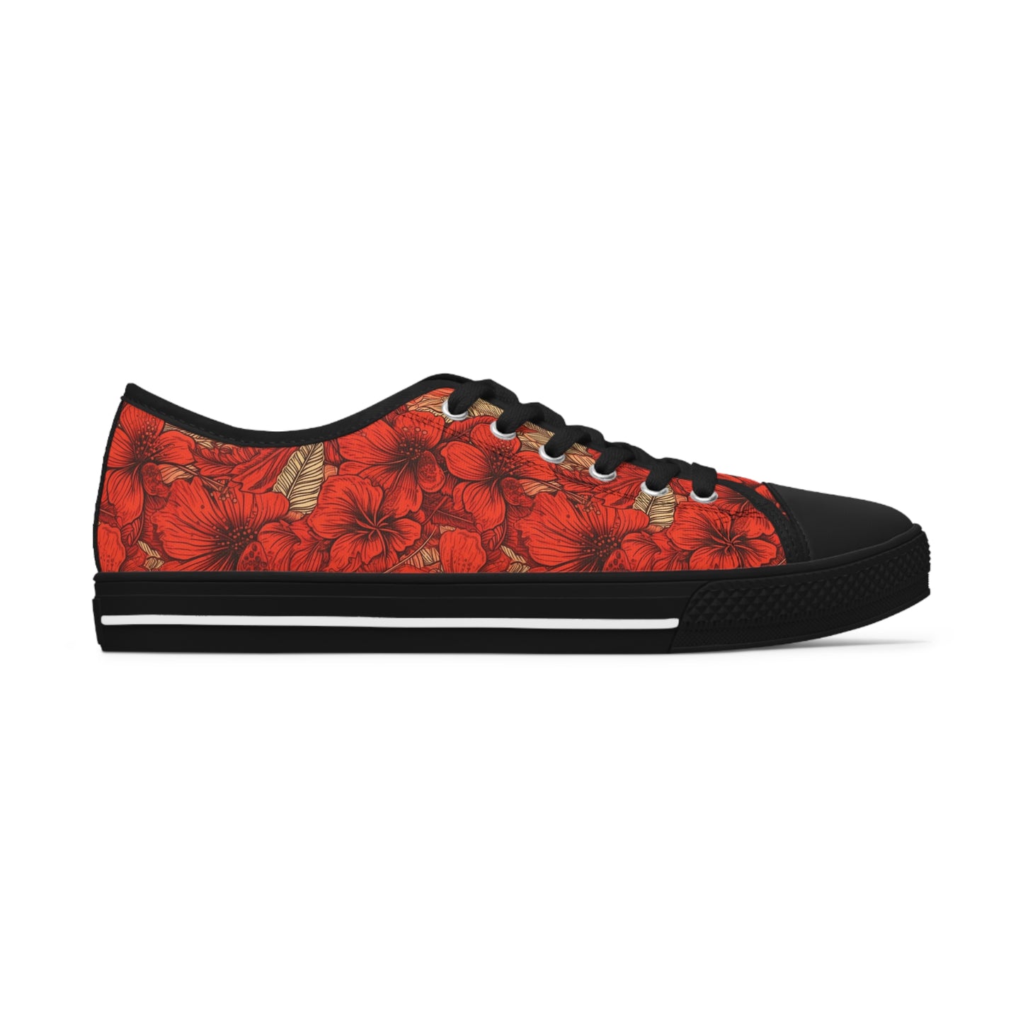 Hawaiian Red Women's Low Top Sneakers