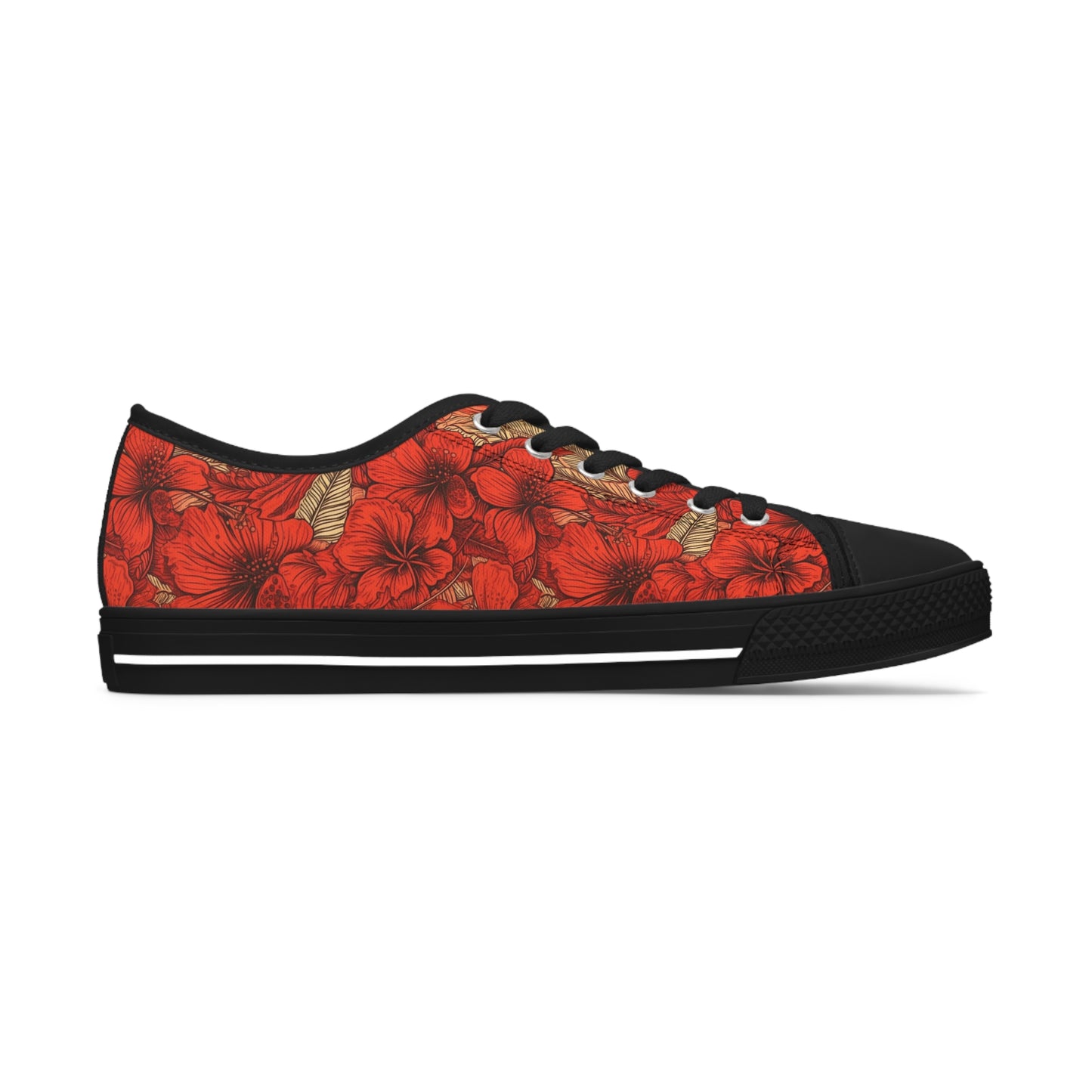 Hawaiian Red Women's Low Top Sneakers