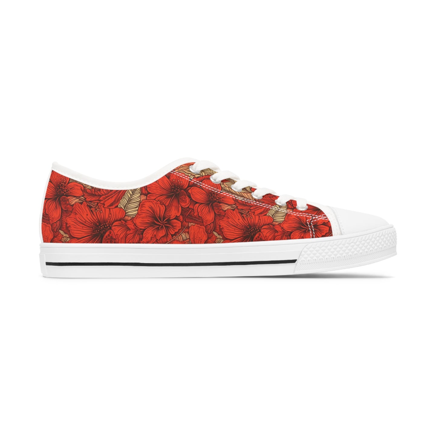 Hawaiian Red Women's Low Top Sneakers