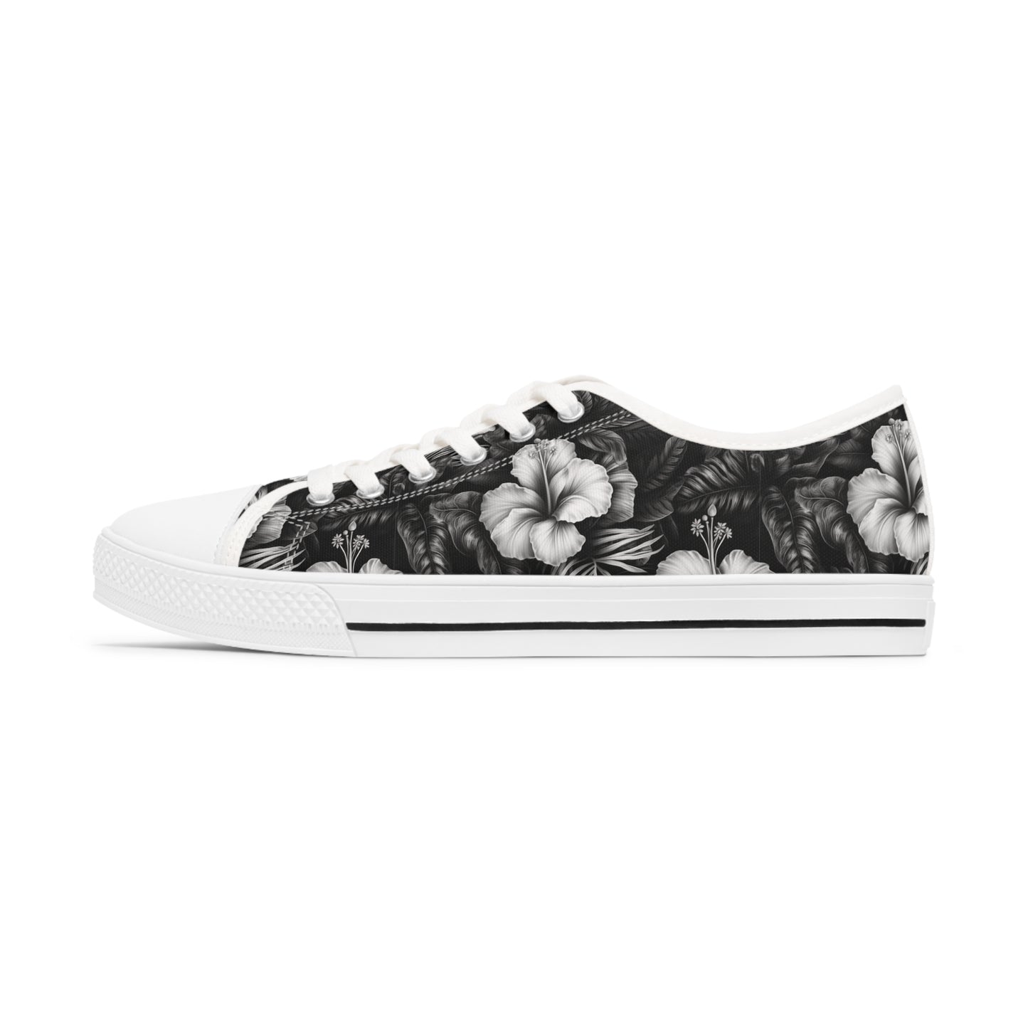 Hawaiian Black Women's Low Top Sneakers