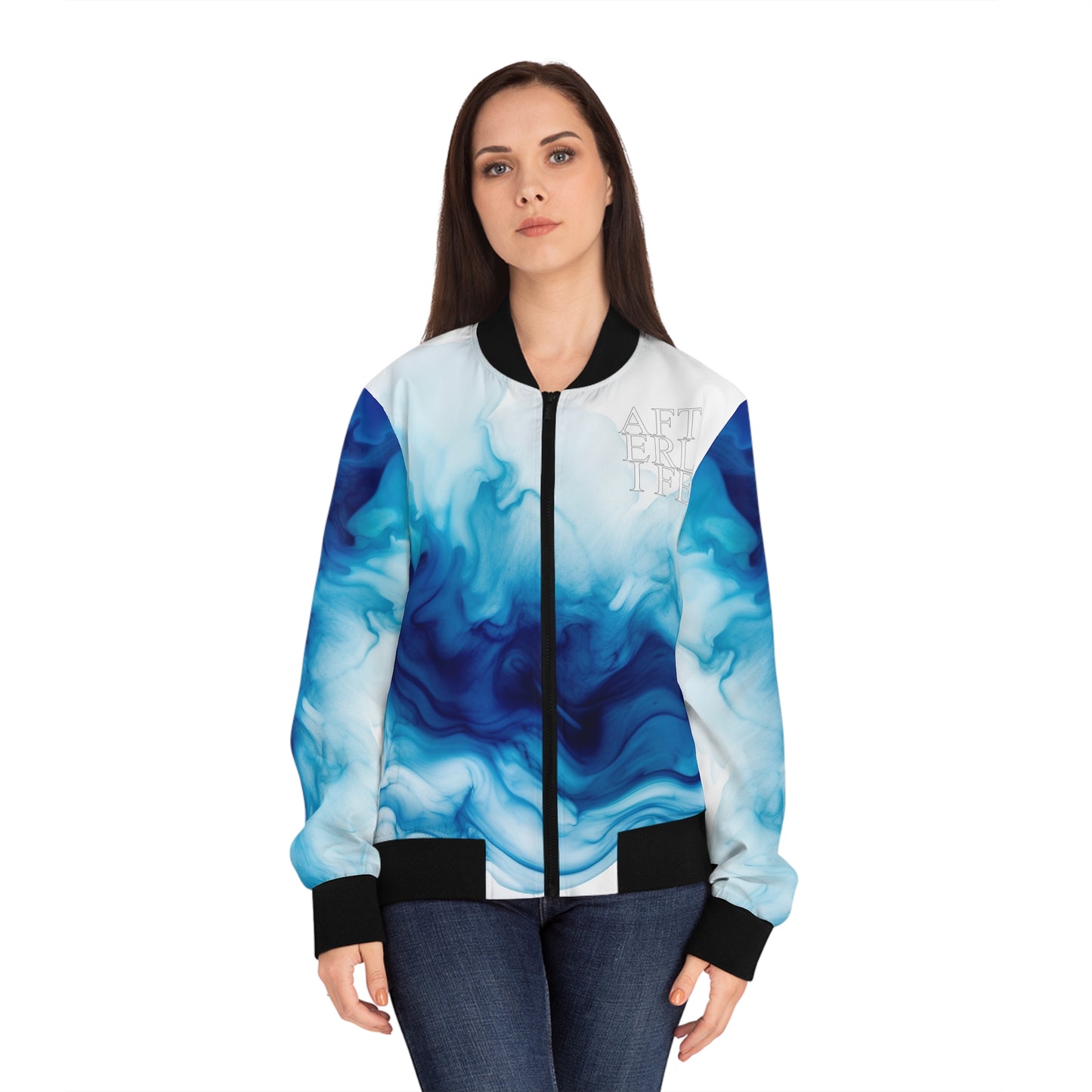 Blue Spill Women's Bomber Jacket AFTERLIFE