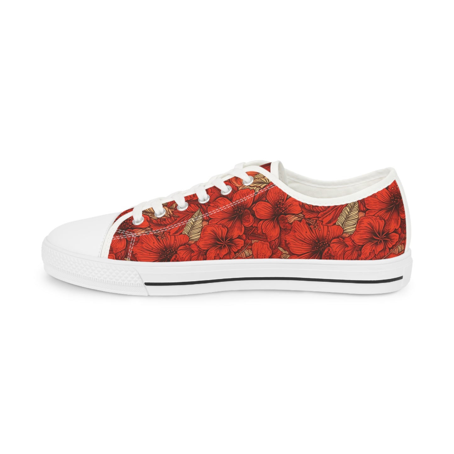 Hawaiian Red Men's Low Top Sneakers