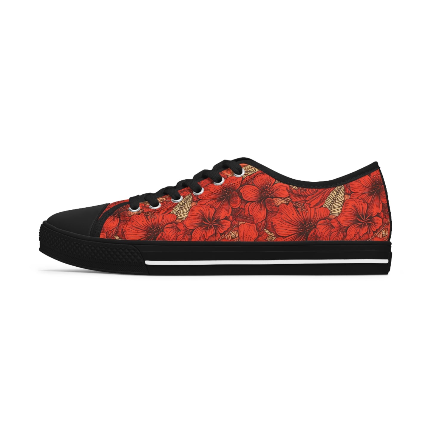 Hawaiian Red Women's Low Top Sneakers