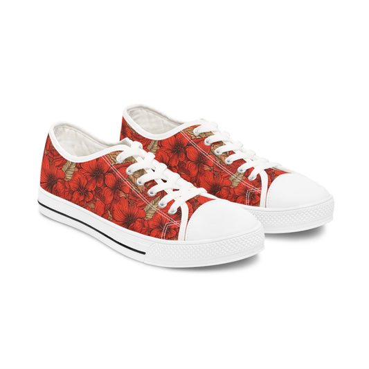 Hawaiian Red Women's Low Top Sneakers