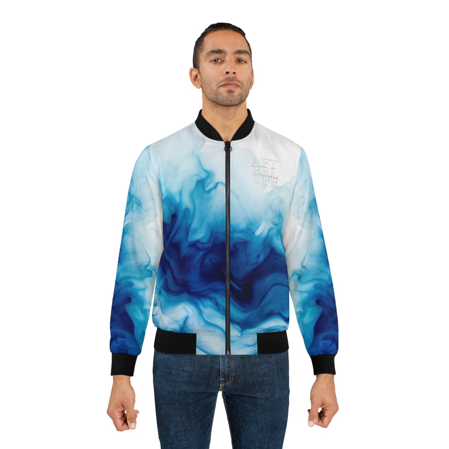 Blue Spill Men's Bomber Jacket AFTERLIFE