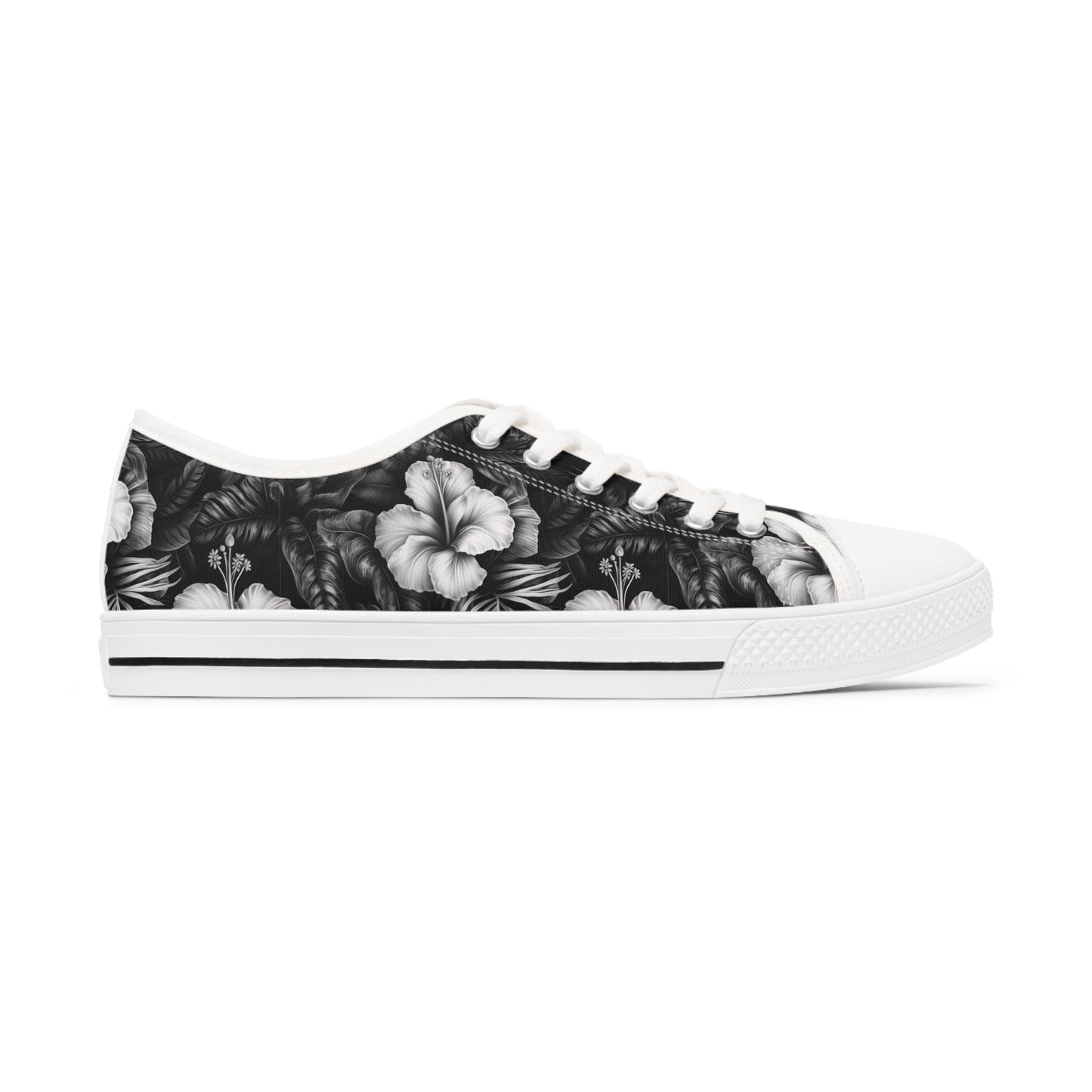 Hawaiian Black Women's Low Top Sneakers