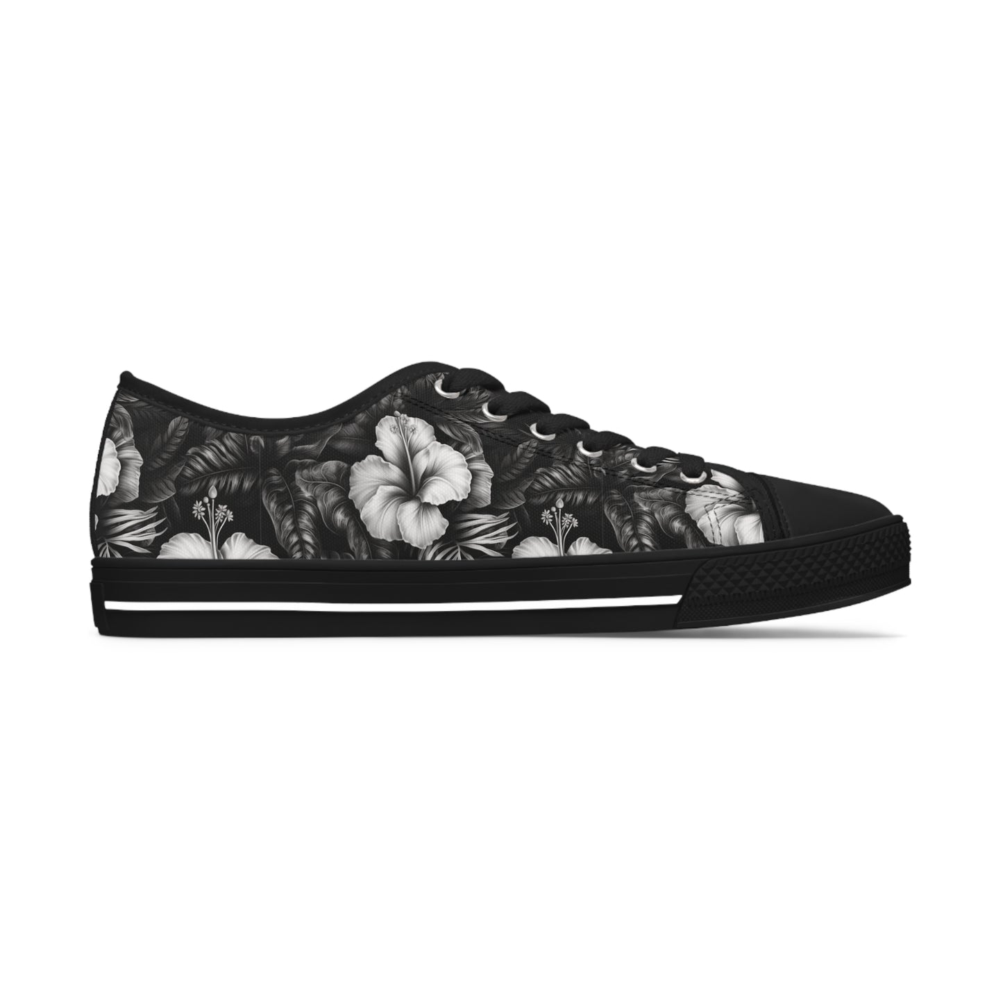 Hawaiian Black Women's Low Top Sneakers