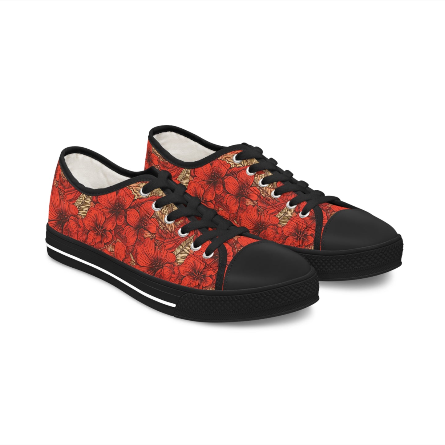 Hawaiian Red Women's Low Top Sneakers