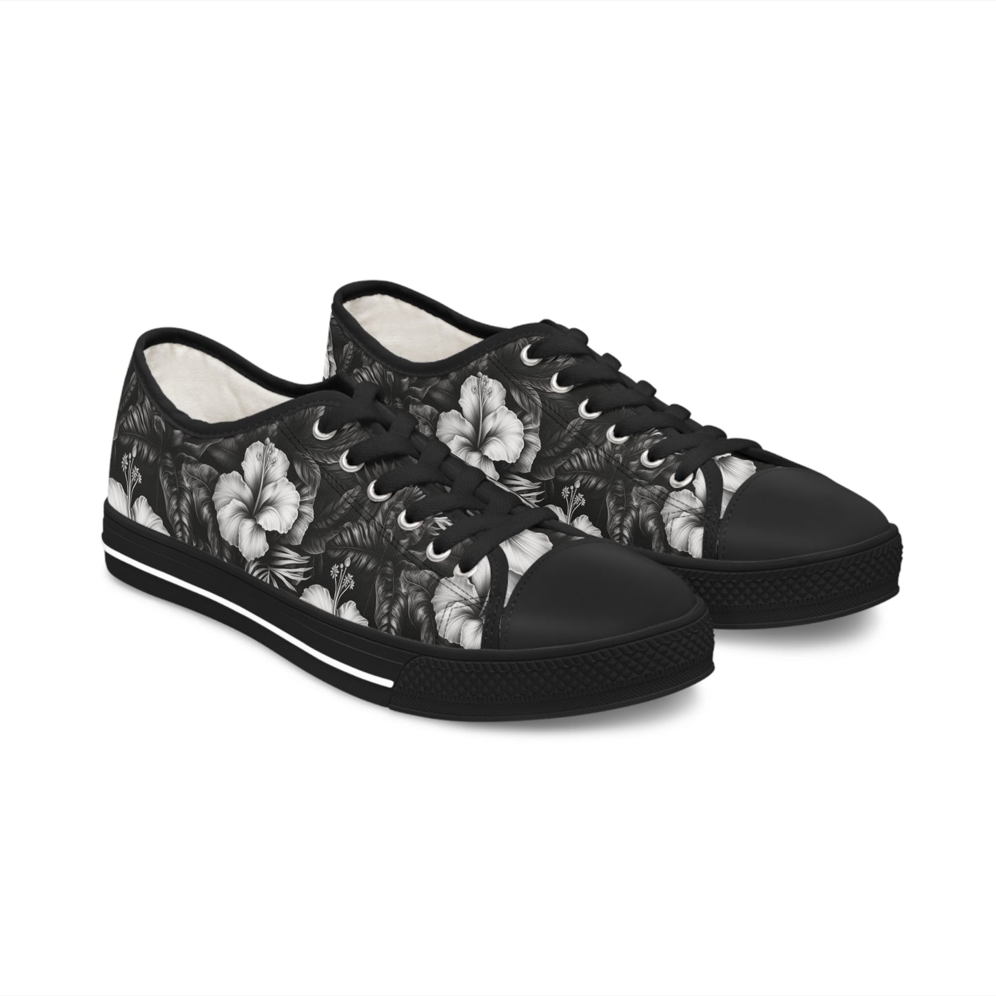 Hawaiian Black Women's Low Top Sneakers