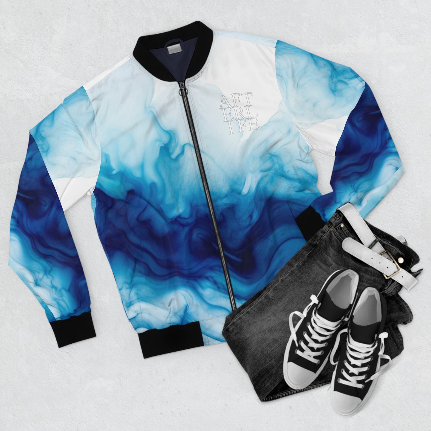 Blue Spill Men's Bomber Jacket AFTERLIFE