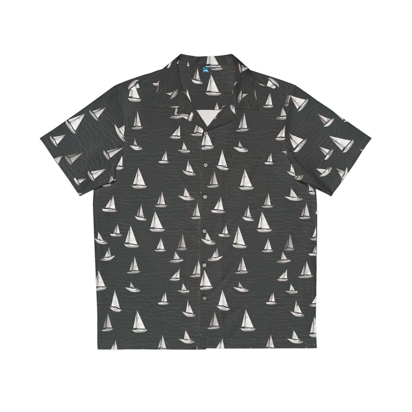 Sailboats Black Men's Hawaiian Shirt