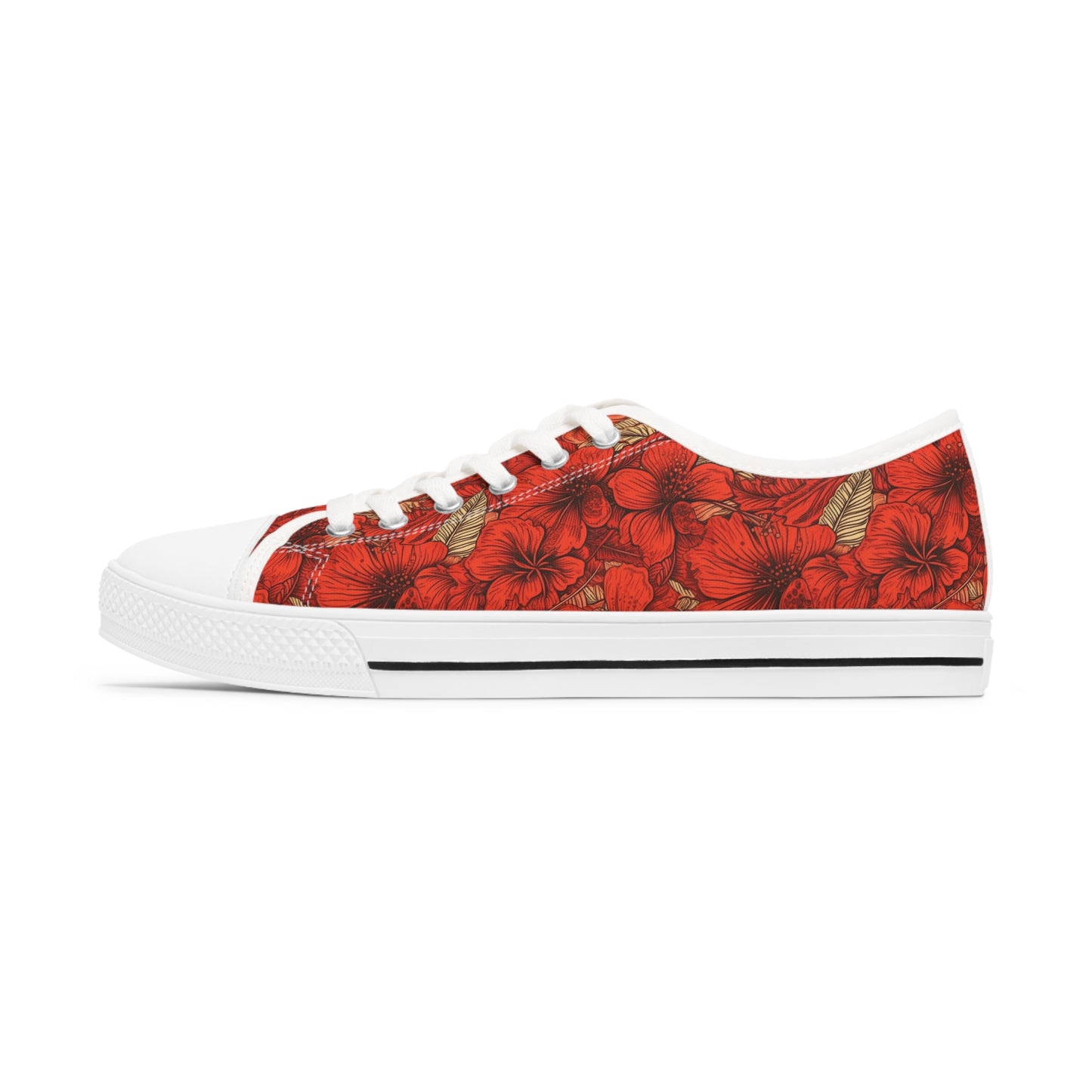 Hawaiian Red Women's Low Top Sneakers