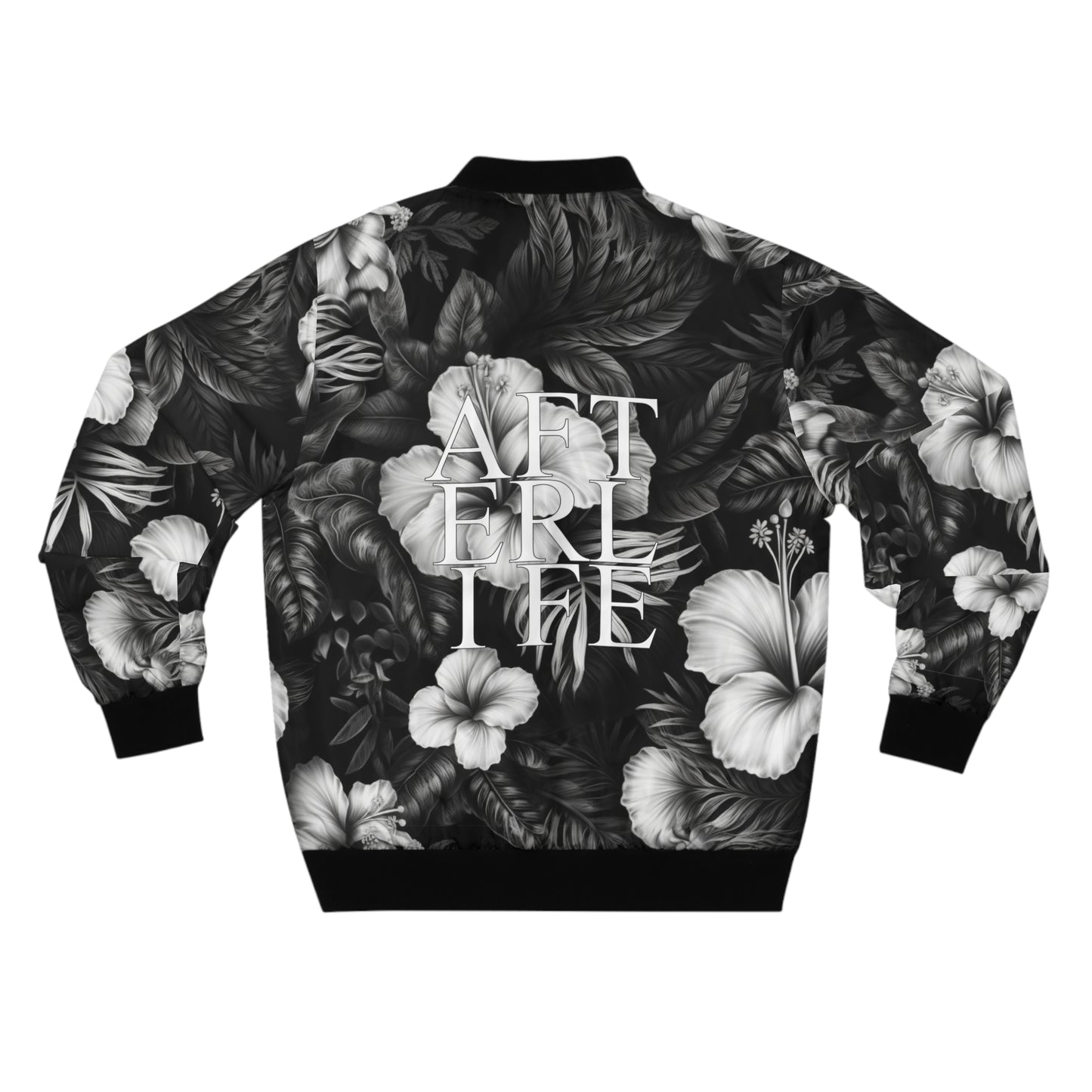 Hawaiian Black Men's Bomber Jacket AFTERLIFE