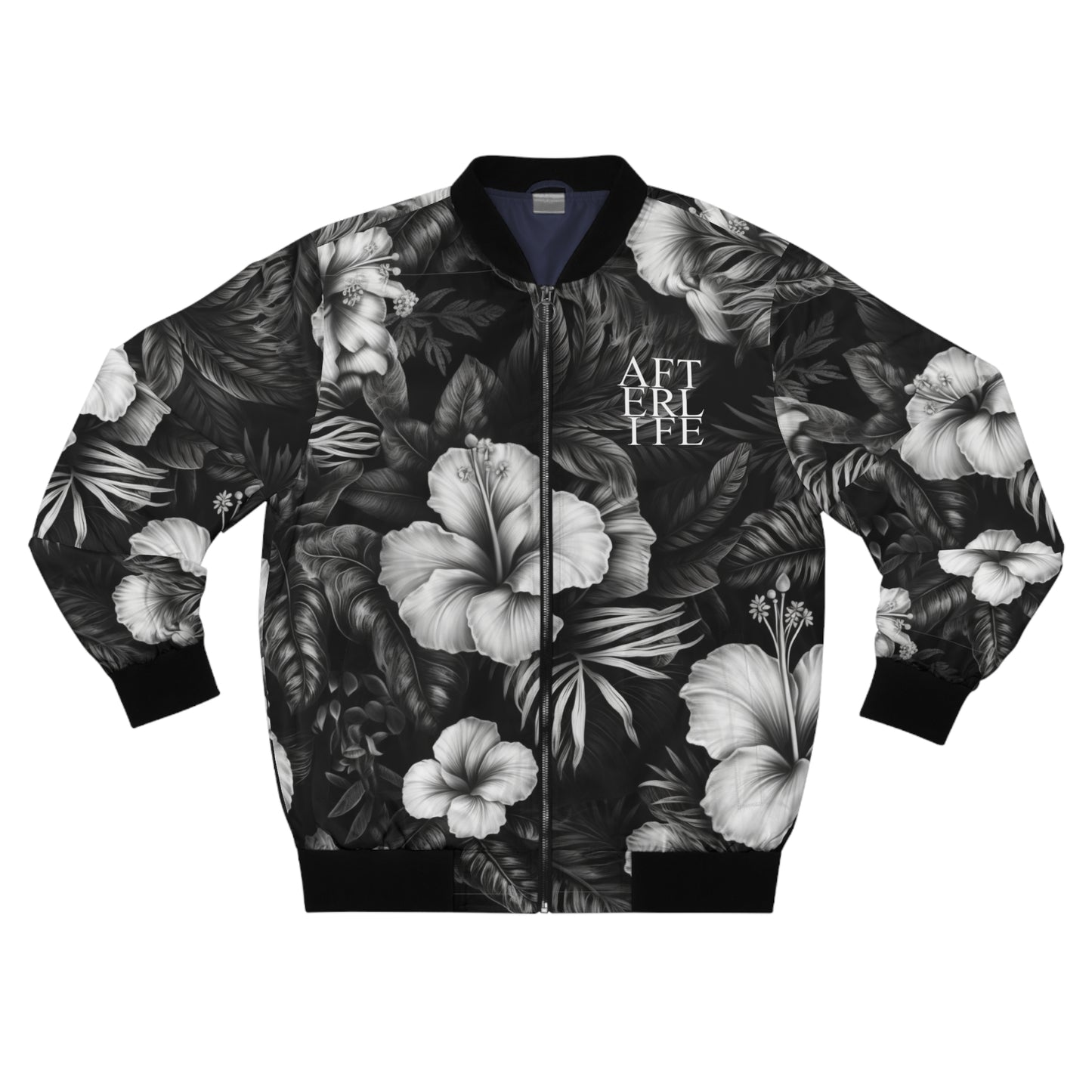 Hawaiian Black Men's Bomber Jacket AFTERLIFE