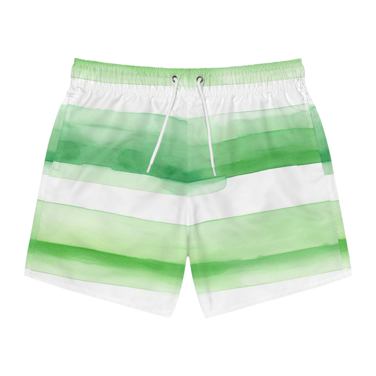 Green Striped Swim Trunks