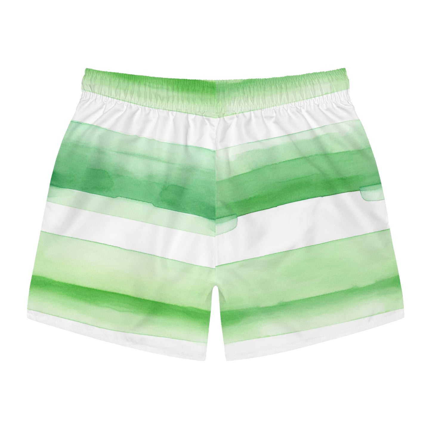 Green Striped Swim Trunks