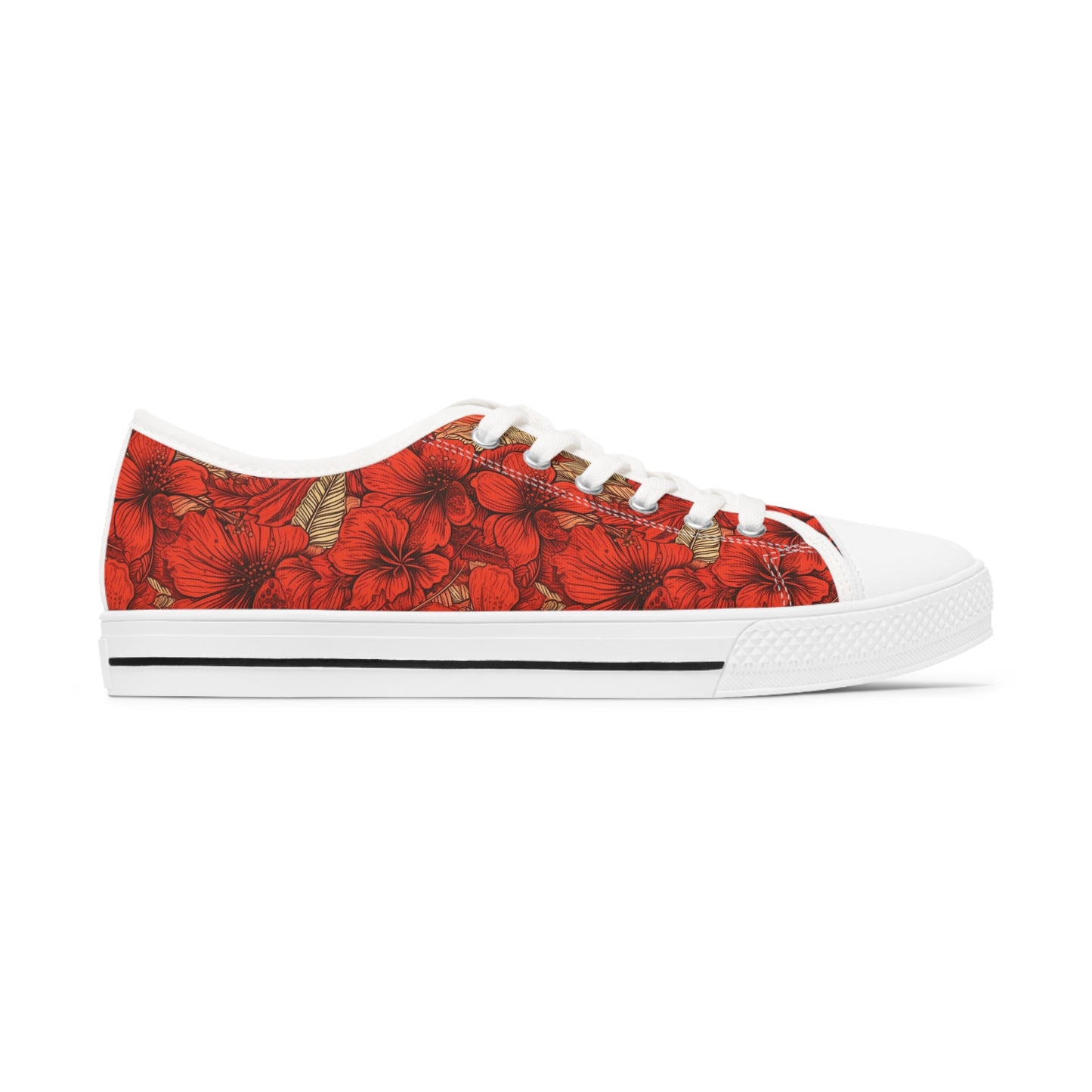 Hawaiian Red Women's Low Top Sneakers