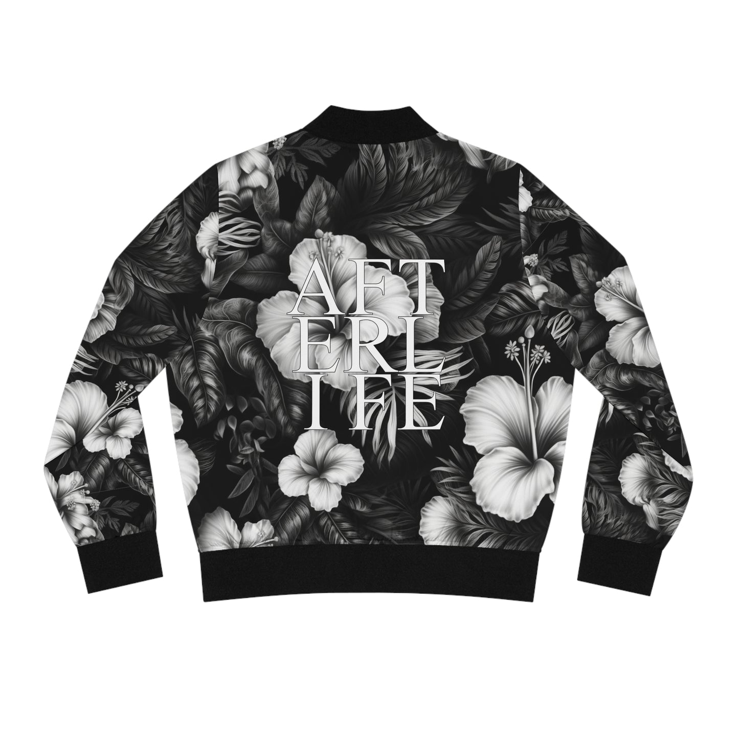 Hawaiian Black Women's Bomber Jacket AFTERLIFE