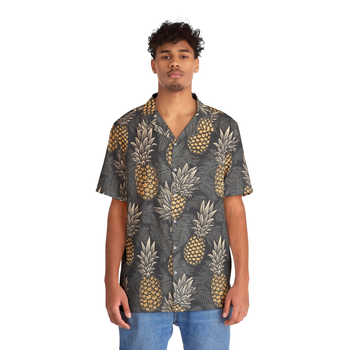 Golden Pineapple Men's Hawaiian Shirt