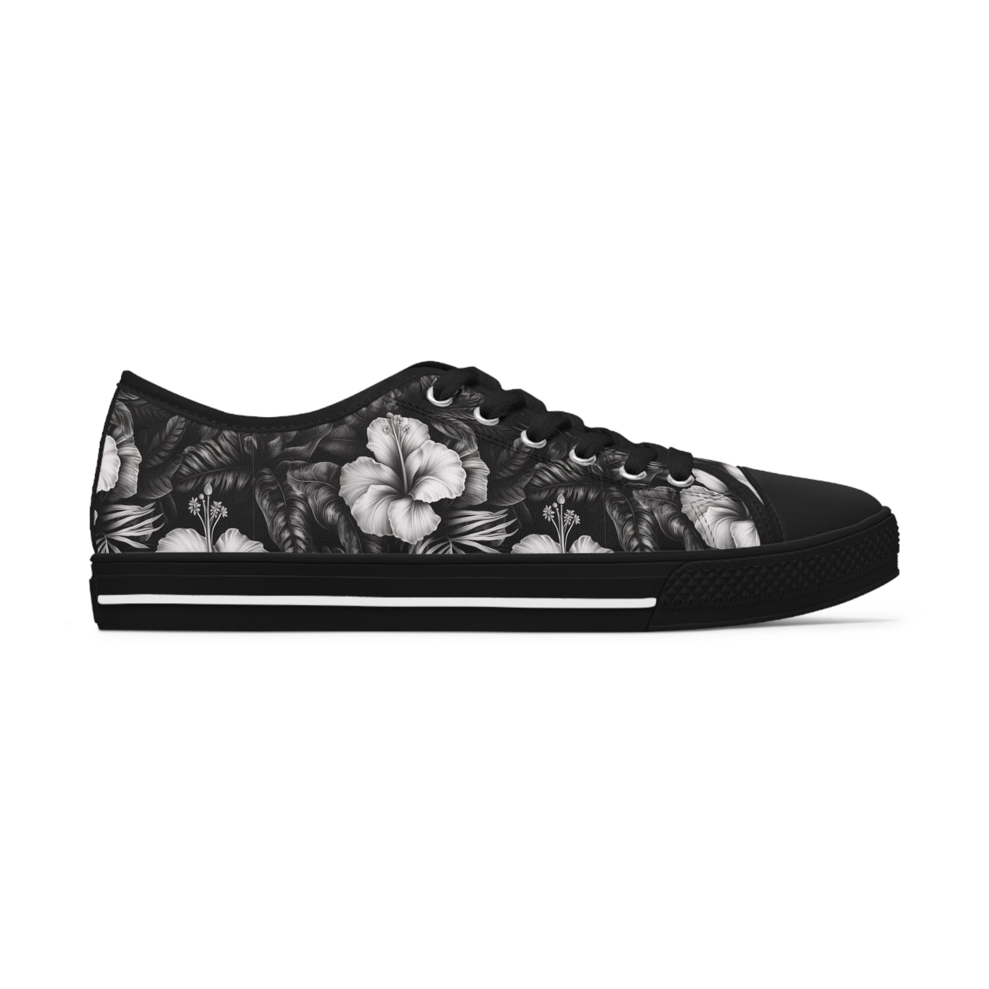 Hawaiian Black Women's Low Top Sneakers