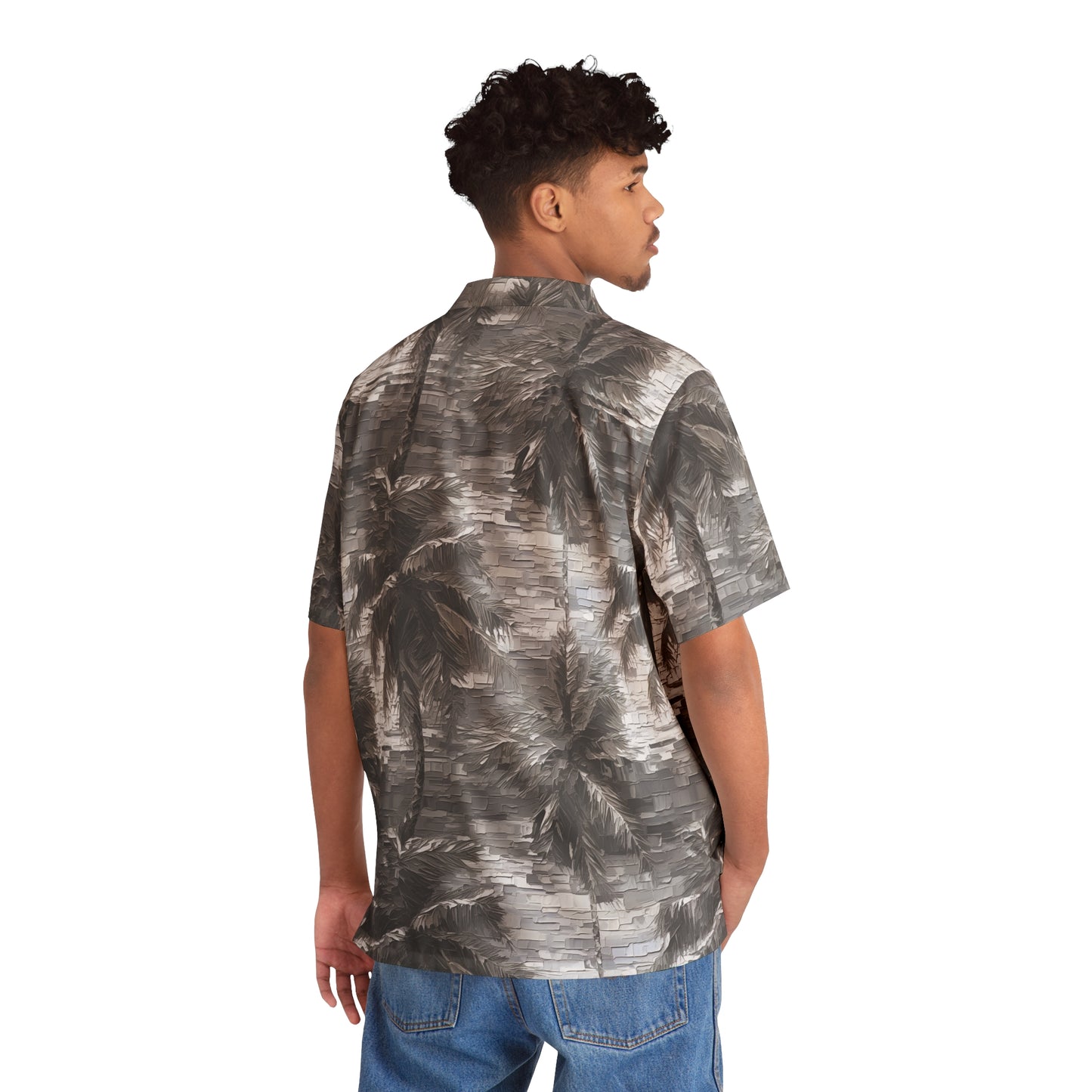 Palm Tree Impasto Men's Hawaiian Shirt