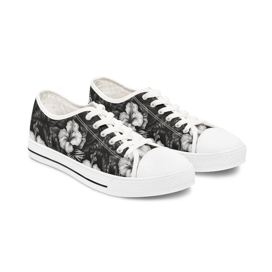 Hawaiian Black Women's Low Top Sneakers