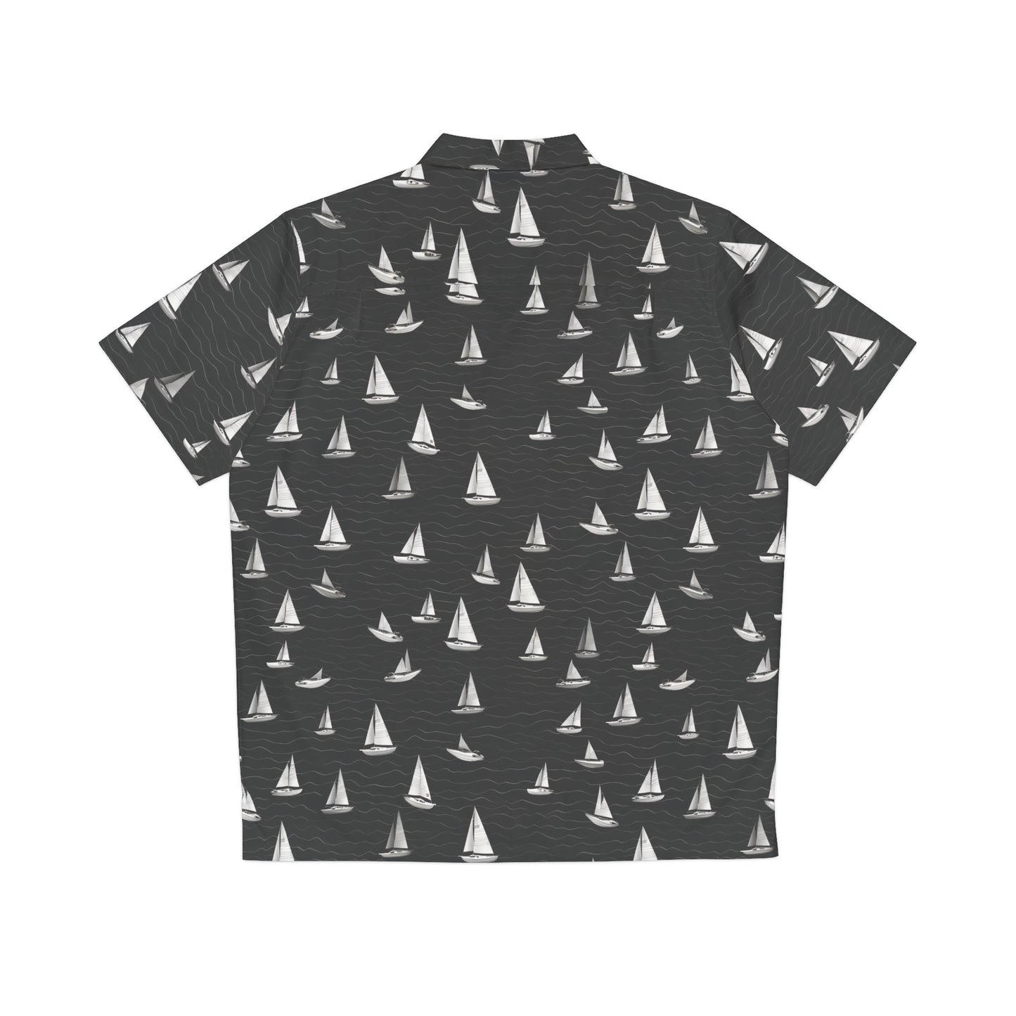 Sailboats Black Men's Hawaiian Shirt