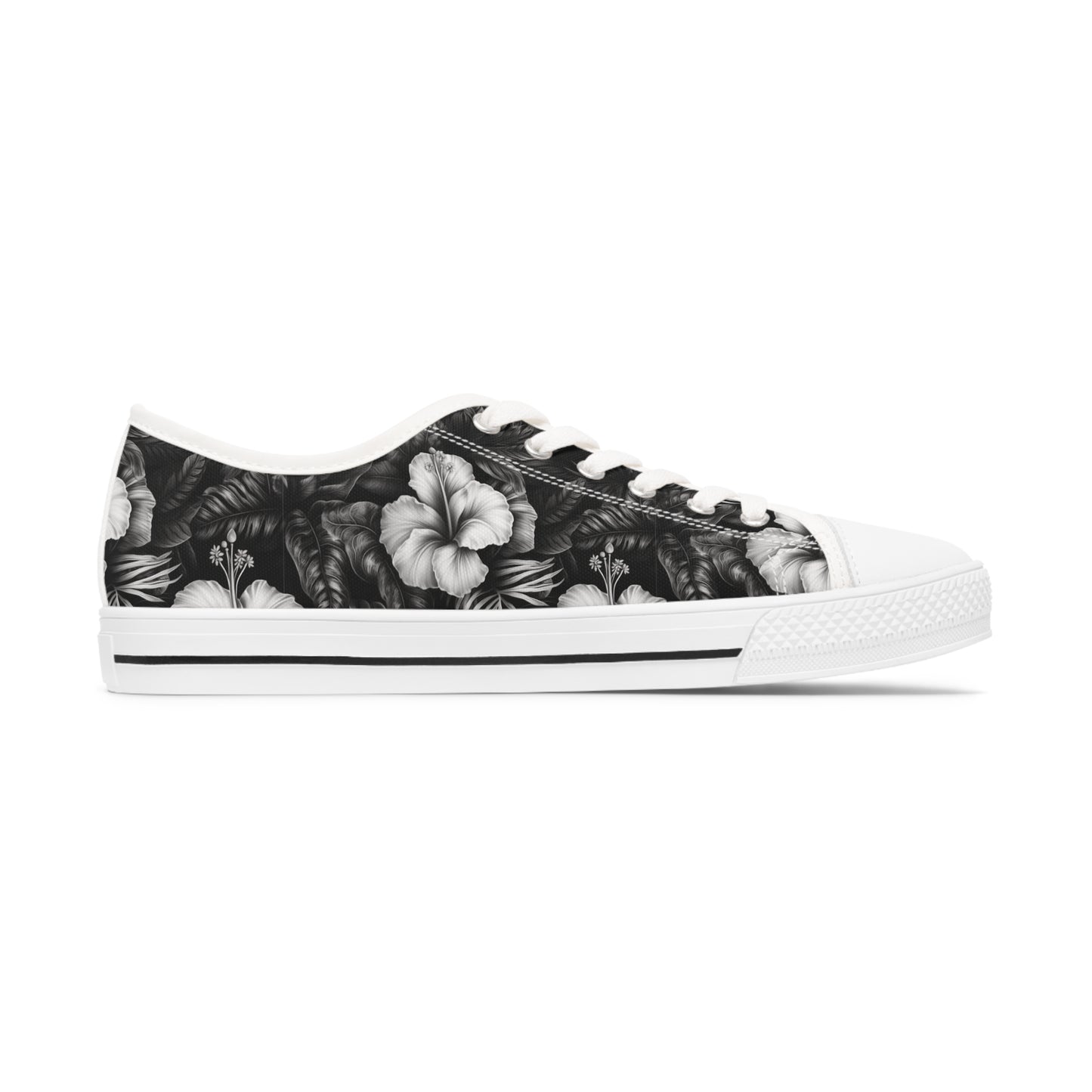 Hawaiian Black Women's Low Top Sneakers