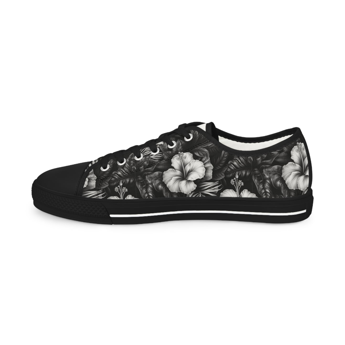 Hawaiian Black Men's Low Top Sneakers